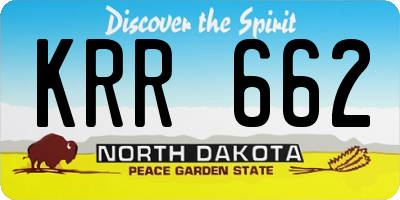 ND license plate KRR662