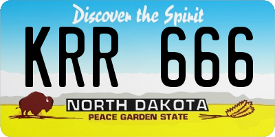 ND license plate KRR666