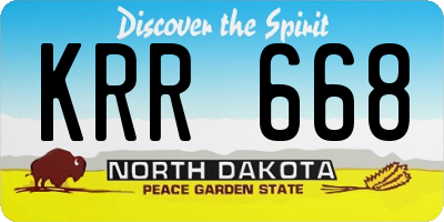 ND license plate KRR668