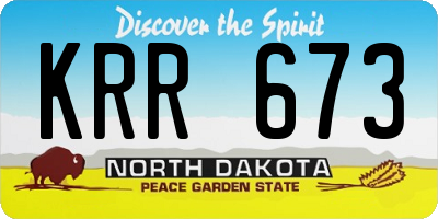 ND license plate KRR673