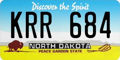 ND license plate KRR684