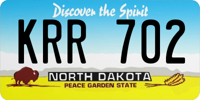 ND license plate KRR702
