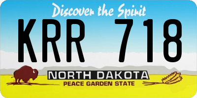 ND license plate KRR718
