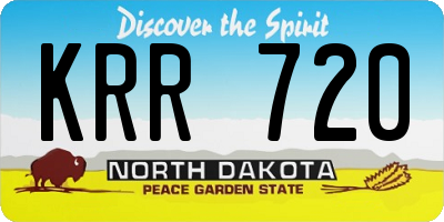 ND license plate KRR720