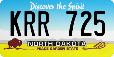 ND license plate KRR725