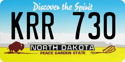 ND license plate KRR730