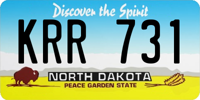ND license plate KRR731