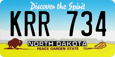 ND license plate KRR734