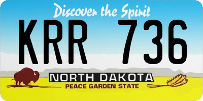 ND license plate KRR736