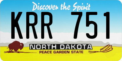 ND license plate KRR751