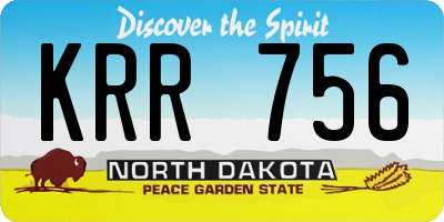 ND license plate KRR756