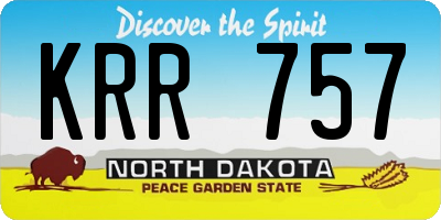 ND license plate KRR757