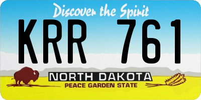 ND license plate KRR761
