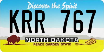 ND license plate KRR767