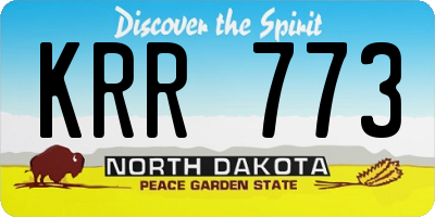 ND license plate KRR773