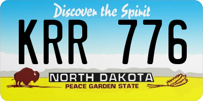 ND license plate KRR776