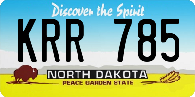 ND license plate KRR785