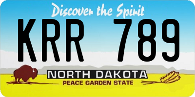 ND license plate KRR789