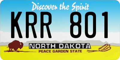 ND license plate KRR801