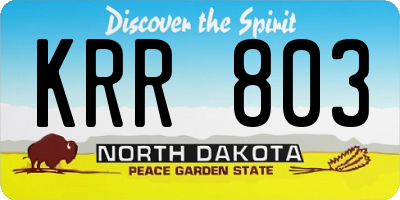 ND license plate KRR803