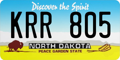 ND license plate KRR805