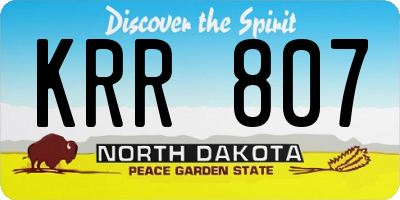 ND license plate KRR807