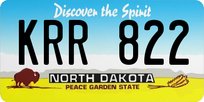 ND license plate KRR822
