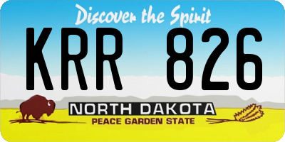 ND license plate KRR826