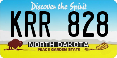 ND license plate KRR828