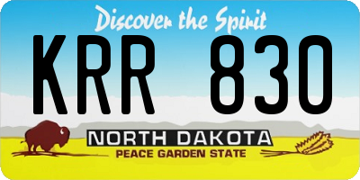 ND license plate KRR830