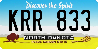 ND license plate KRR833