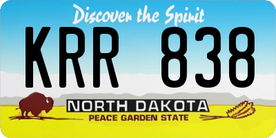 ND license plate KRR838