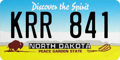 ND license plate KRR841