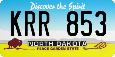 ND license plate KRR853