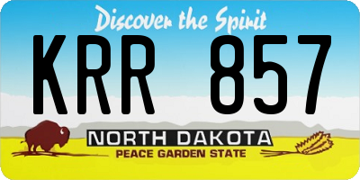 ND license plate KRR857