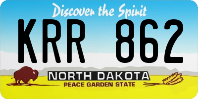 ND license plate KRR862