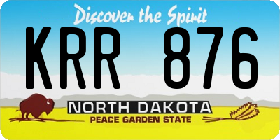 ND license plate KRR876
