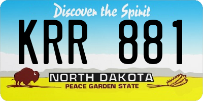 ND license plate KRR881