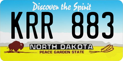 ND license plate KRR883