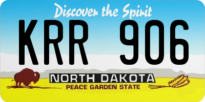 ND license plate KRR906