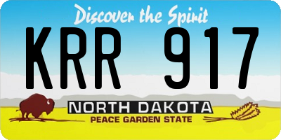 ND license plate KRR917