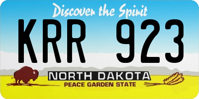 ND license plate KRR923