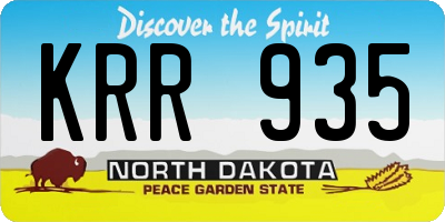 ND license plate KRR935