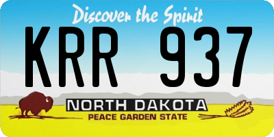 ND license plate KRR937