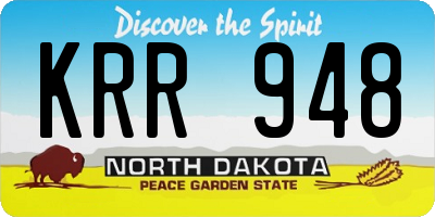 ND license plate KRR948
