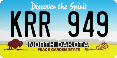 ND license plate KRR949