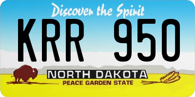 ND license plate KRR950