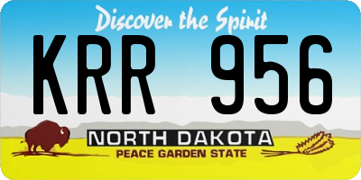 ND license plate KRR956