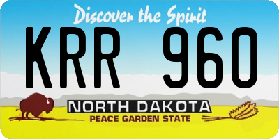 ND license plate KRR960