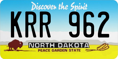 ND license plate KRR962